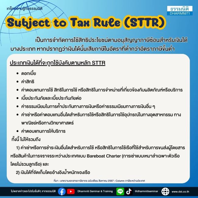 ทำความรู้จัก subject to tax rule