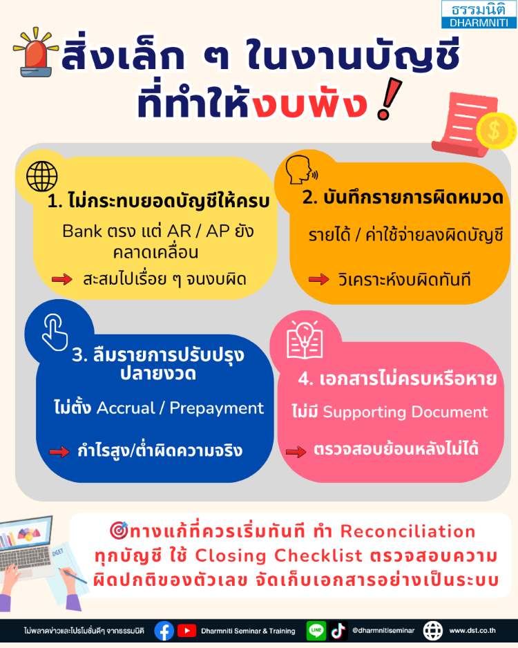 สิ่งเล็ก ๆ ในงานบัญชีที่ทำให้งบพัง ทำไมเรื่องเล็กถึงกลายเป็นปัญหาใหญ่