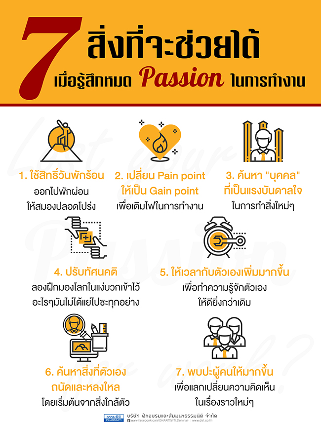 7 สิ่งที่จะช่วยได้เมื่อรู้สึกหมด passion ในการทำงาน  (lost your passion for work)